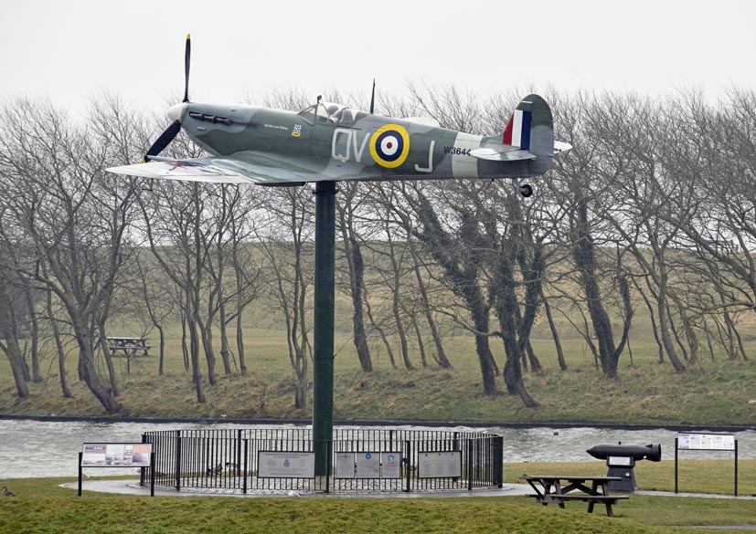 The Lytham St Annes Memorial Spitfire Vb W3644 on Airfix and Corgi Aerodrome