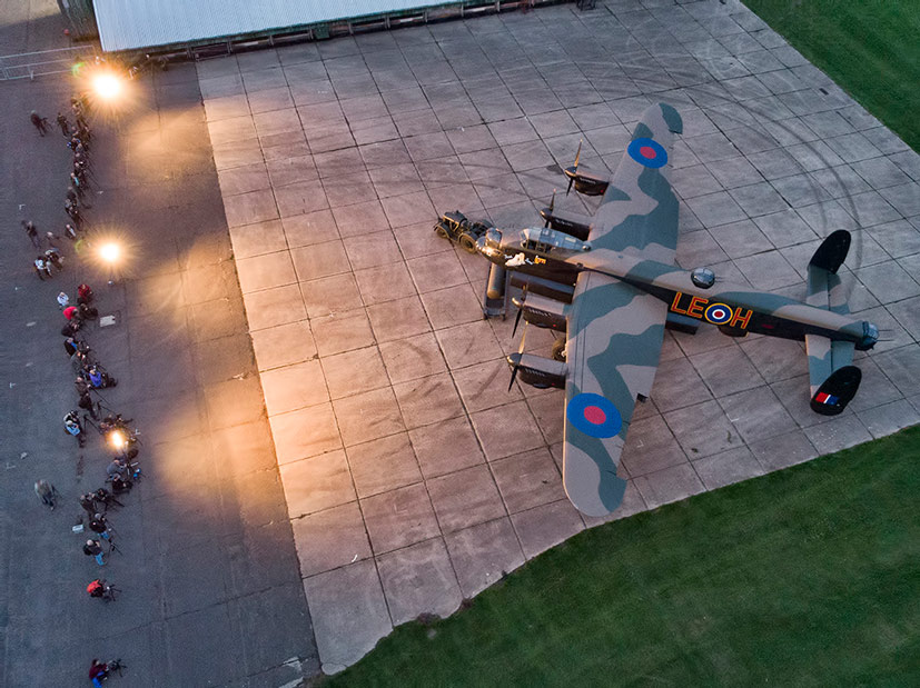 East Kirkby Avro Lancaster and De Havilland Mosquito drone footage feature on the Airfix and Corgi Aerodrome blog