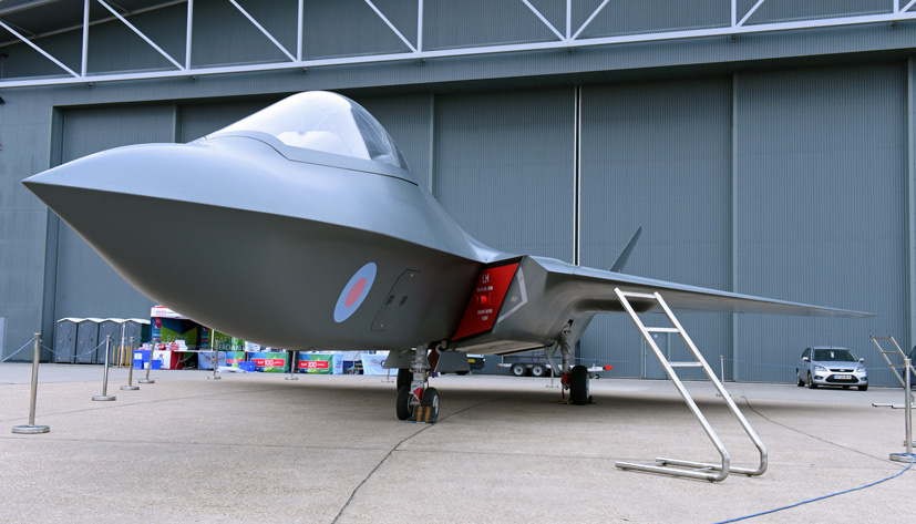 New RAF sixth generation Tempest concept fighter on display at Duxford Battle of Britain show on Airfix and Corgi Aerodrome blog 