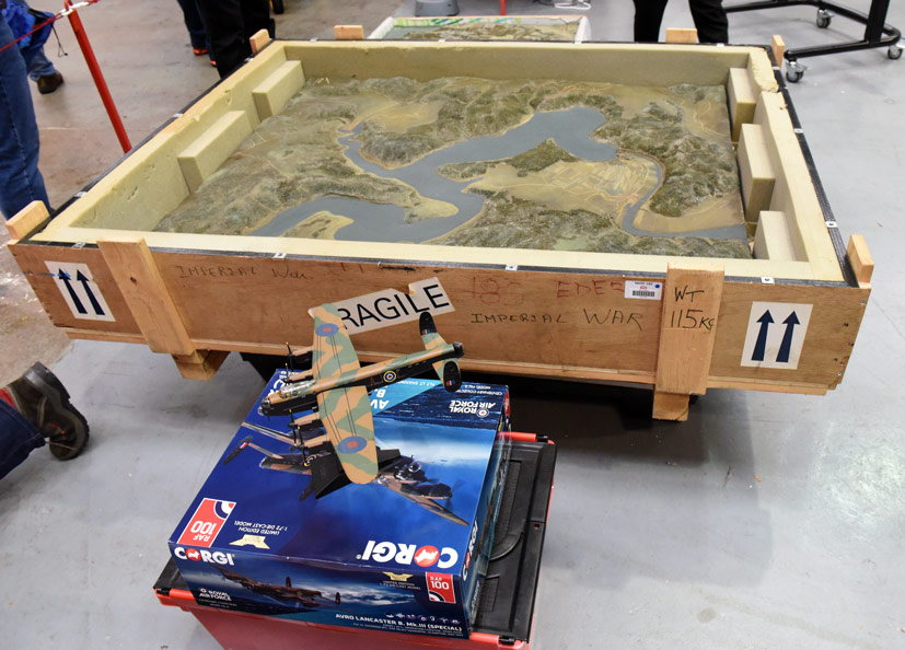 original Dambusters attack briefing maps and Corgi Lancaster model on Corgi die-cast diaries blog