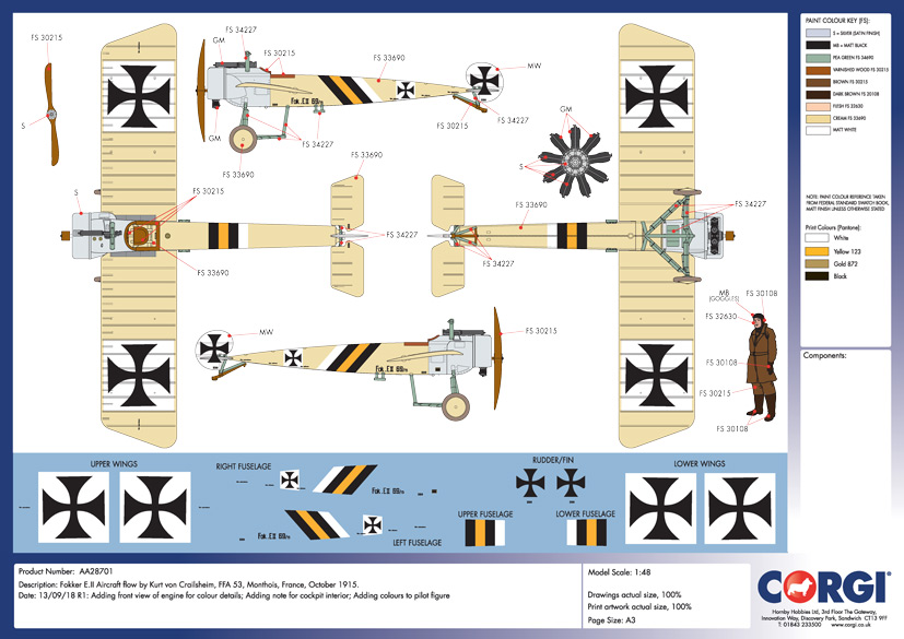 The new Corgi Fokker Eindecker model is reviewed on Corgi die-cast diaries blog